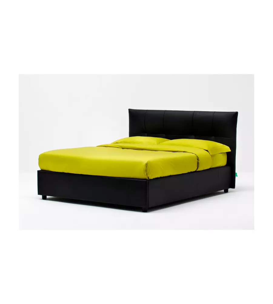 LETTO MATRIMONIALE CONTENITORE "EASY" NERO 160X190 CM